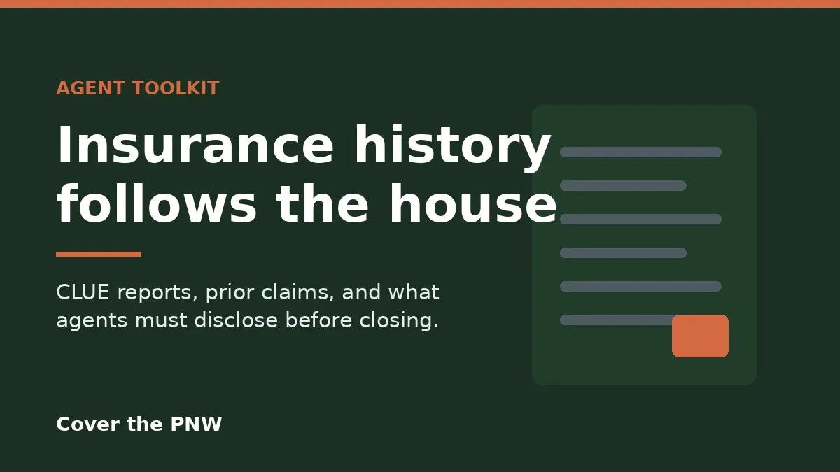 An insurance claims report with a Cover the PNW stamp