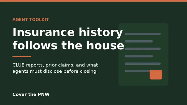 An insurance claims report with a Cover the PNW stamp